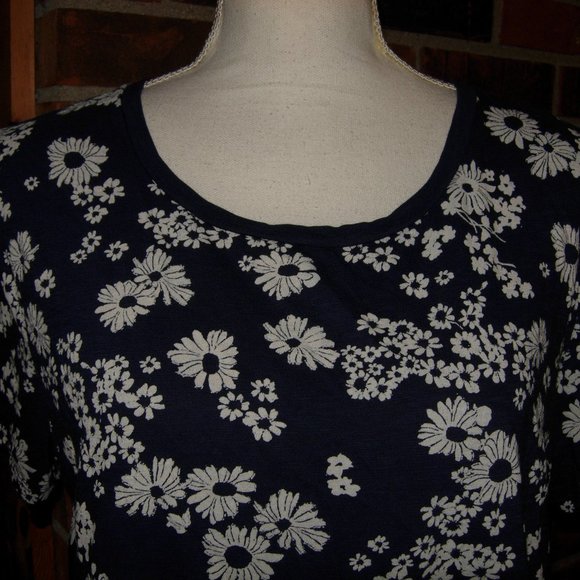 Old Navy Navy White Relaxed T-Shirt L - Picture 2 of 4